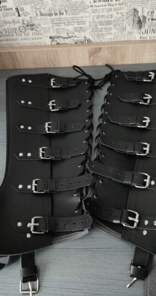 Medieval Armour Half Chaps Lace Up Buckle Shoes Boots Covers Men Women LARP