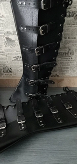 Medieval Armour Half Chaps Lace Up Buckle Shoes Boots Covers Men Women LARP