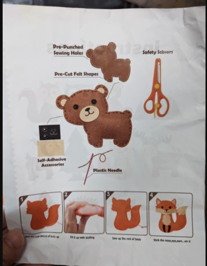 Woodland Animals DIY Felt Craft Sewing Kits For Kids