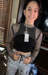 Glittery Net Bolero Top