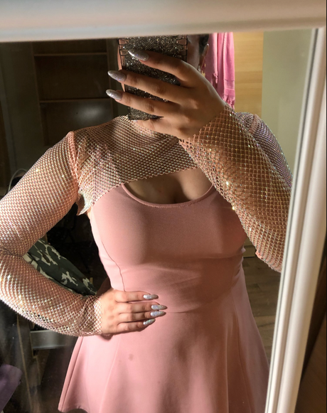 Glittery Net Bolero Top