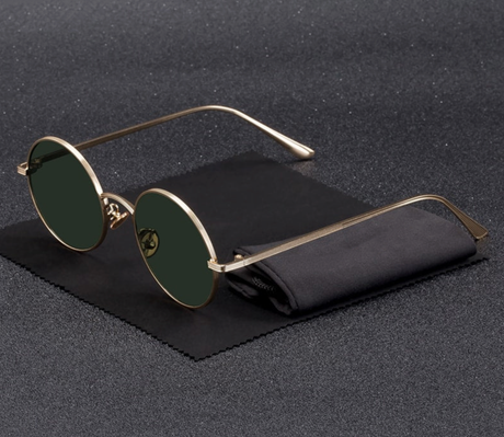Retro Red Circle Punk Glasses