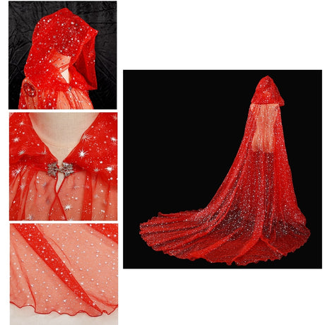 Starry Stars Tulle Hooded Cloaks