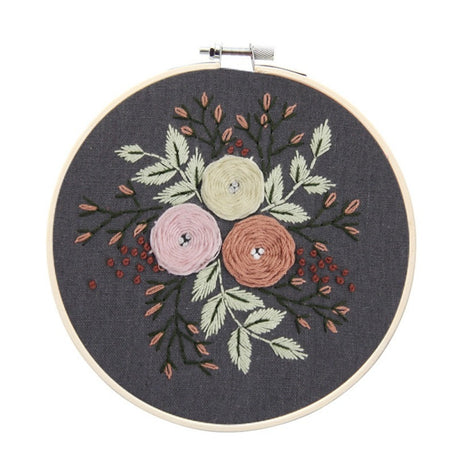 Meadow Flowers Embroidery Starter Kit With Pattern and Instructions and Hoop