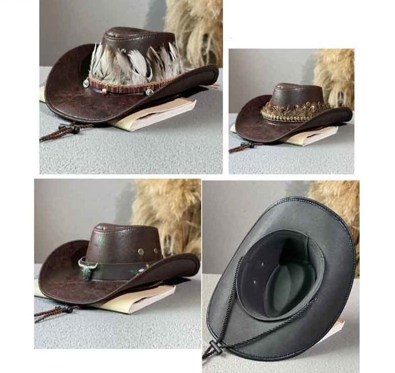 Western Cowperson Faux Leather Hat