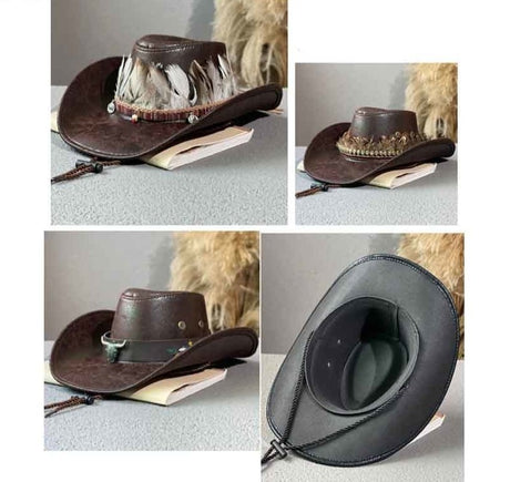 Western Cowperson Faux Leather Hat