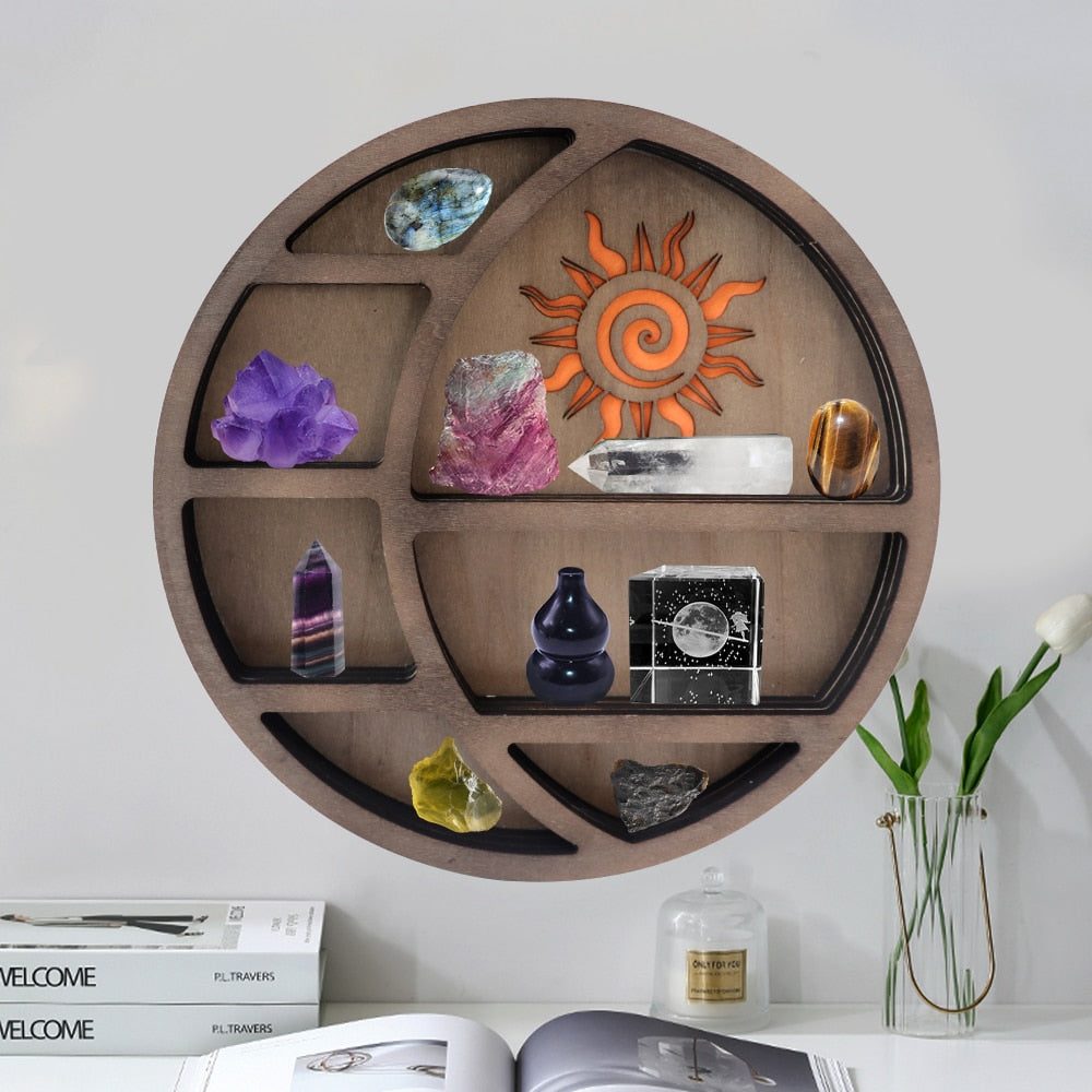 Wooden Crystal Display Shelves