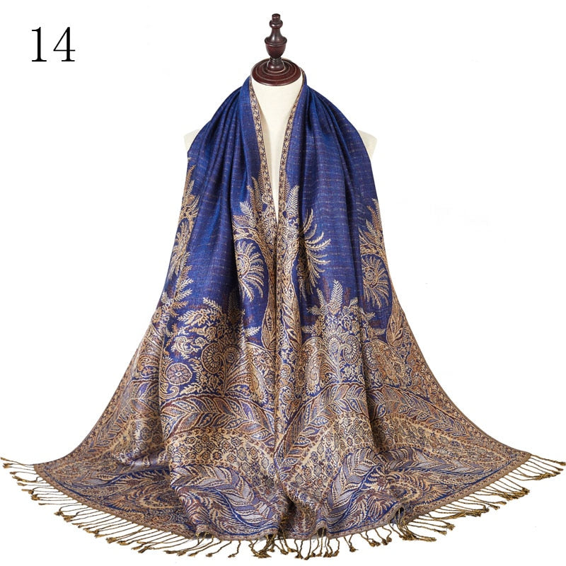 Pashmina Paisley Large Silk Scarf Wrap