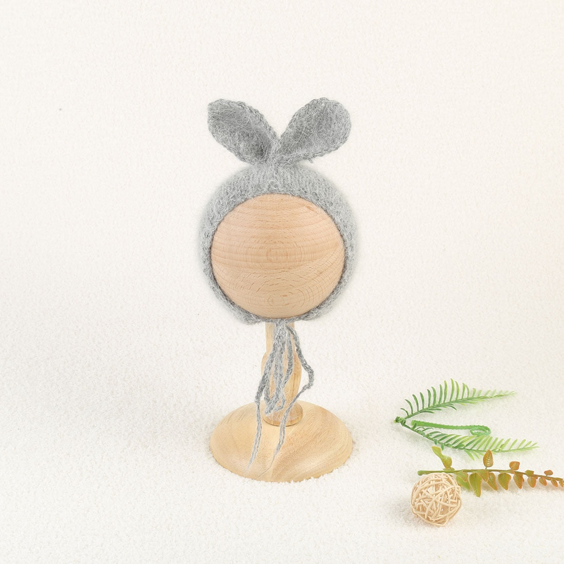 Soft Knitted Angora Floppy Rabbit Ears Bonnet Newborn Photography Props