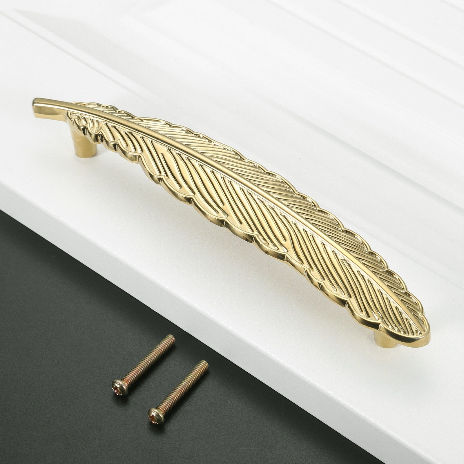 Brass Dragonfly and Feather Furniture Door Handles and Knobs