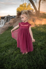 Girls Summer Flower Tulle Lace Dress Photoshoot Dress