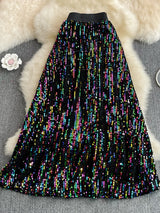 Cyber Queen Sparkly Sequins Maxi Skirt