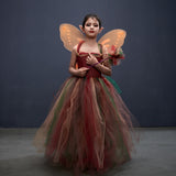 Woodland Fairy Princess Costume for Girls Fancy Tutu Dress with Wings