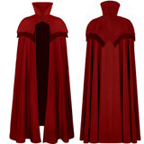 Red or Black Floor Length High Collar Cape