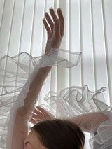 Sheer Ruffles Long Gloves