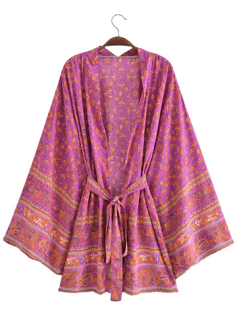 River Moss Boho Short Kimono