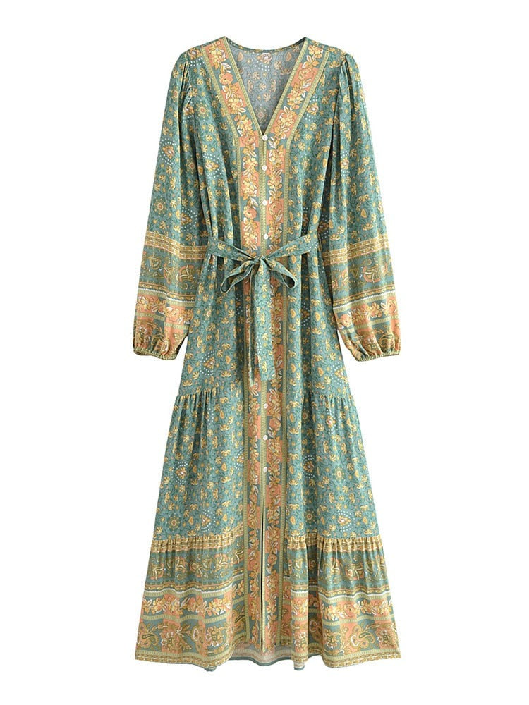 River Moss Boho Maxi Dress