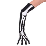 Skeleton Bone Gloves Thigh High Socks Halloween Cosplay