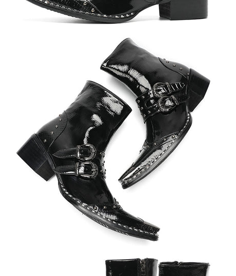 Max’s Genuine Leather, Buckle and Strap, Metal Tipped Western Boots
