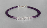 Amethyst with Herkimer Diamonds Ombre Bracelet