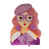 Woodland Fleur Acrylic Brooches 6 Colours Available
