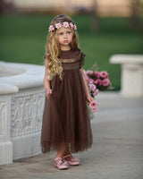 Girls Summer Flower Tulle Lace Dress Photoshoot Dress