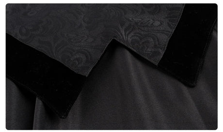 Red or Black Floor Length High Collar Cape