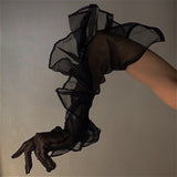 Sheer Ruffles Long Gloves
