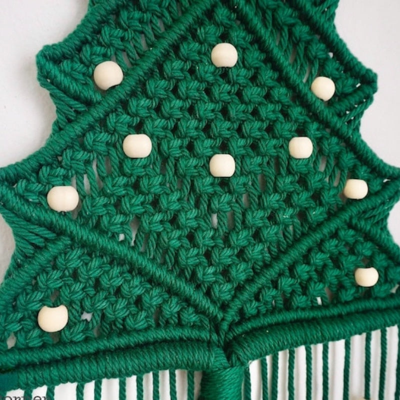 Macrame Boho Christmas Tree with Star Wall Hanging