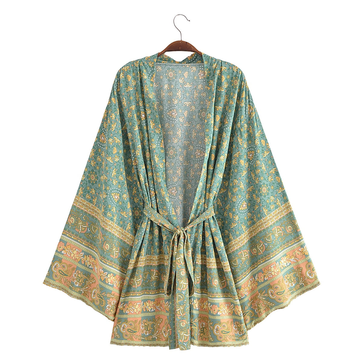 River Moss Boho Short Kimono