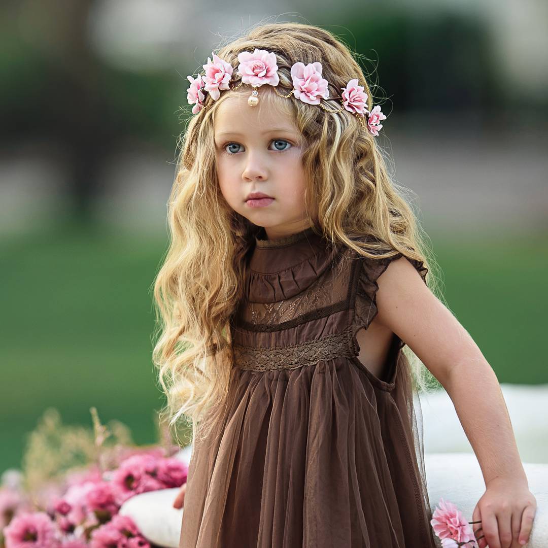 Girls Summer Flower Tulle Lace Dress Photoshoot Dress