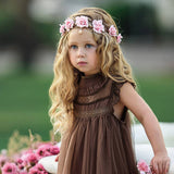 Girls Summer Flower Tulle Lace Dress Photoshoot Dress