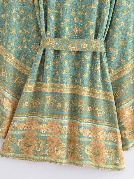 River Moss Boho Short Kimono