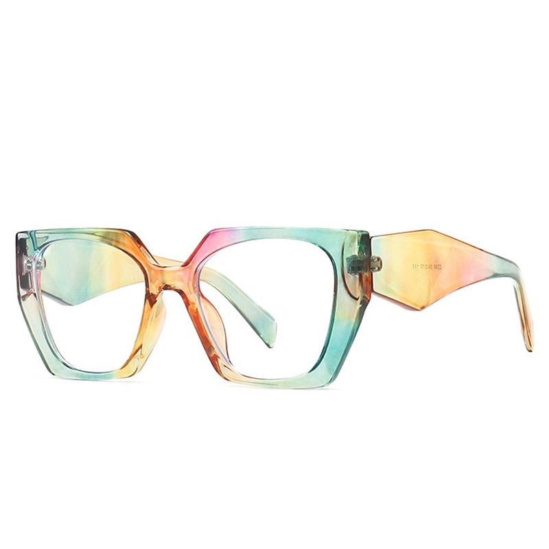 Rainbow Cats Eye Polygon Sunglasses