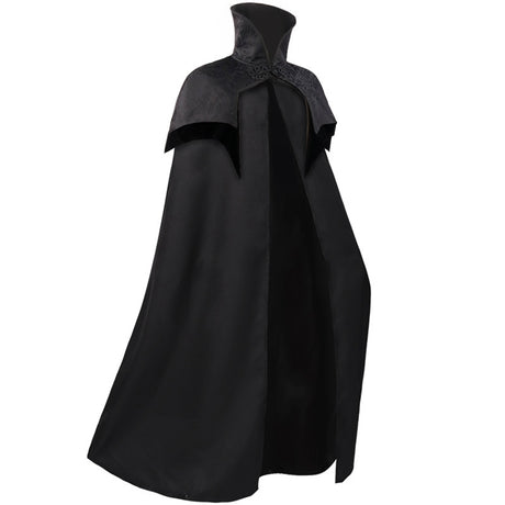 Red or Black Floor Length High Collar Cape
