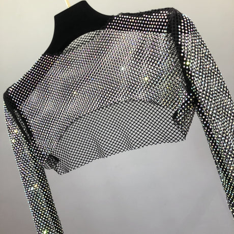 Glittery Net Bolero Top