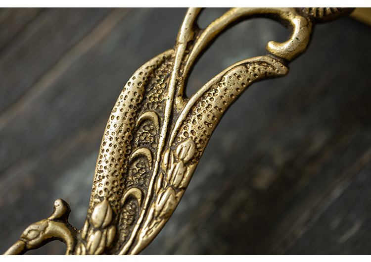 Peacock Handcrafted Brass Door Handle Pull