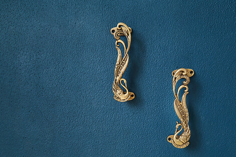 Peacock Handcrafted Brass Door Handle Pull