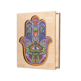 Hamsa Evil Eye Hand of Fatima Wooden Jigsaw Puzzles - Wooden Gift Box