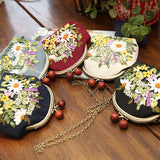 DIY Ribbon Embroidery Bag Set Needlework Kits Creative Gift