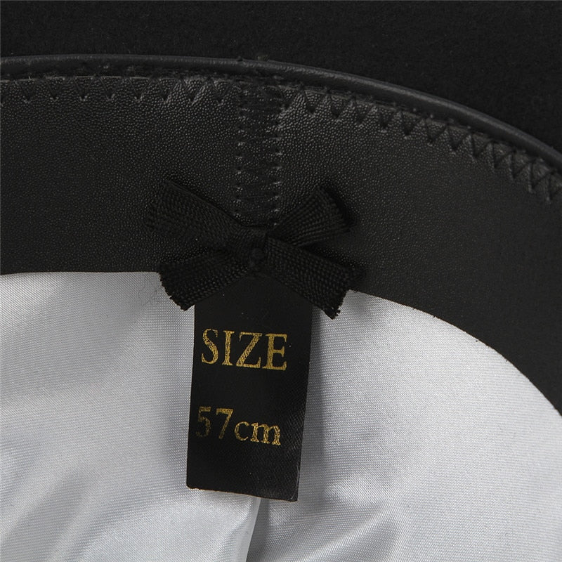 Black Derby Bowler Hat 100% Wool Felt