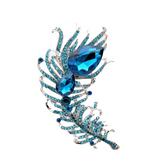 Large Crystal Feather Brooch