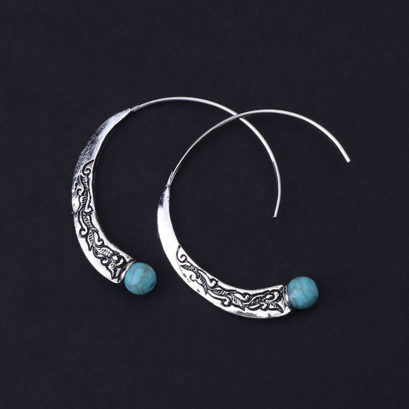 Tibetan Hoops Boho Earrings - Vintage Gypsy Style