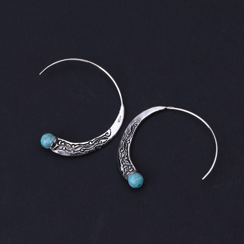 Tibetan Hoops Boho Earrings - Vintage Gypsy Style