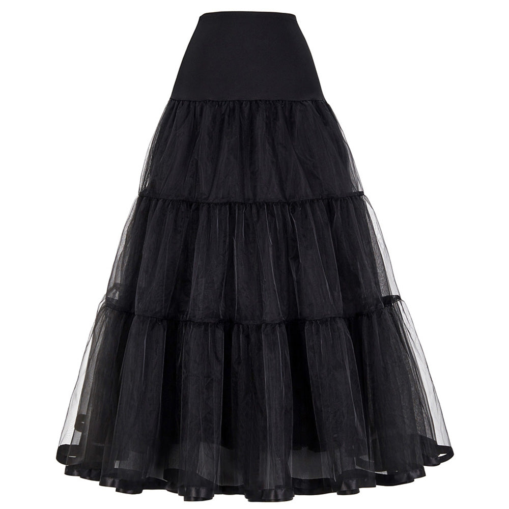Long Petticoat Ruffled Crinoline Vintage Underskirt