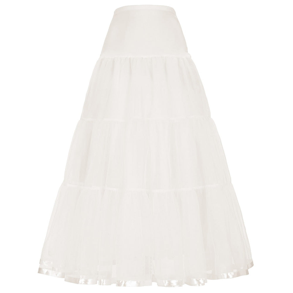 Long Petticoat Ruffled Crinoline Vintage Underskirt