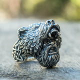 Bear Viking Warrior Stainless Steel Ring