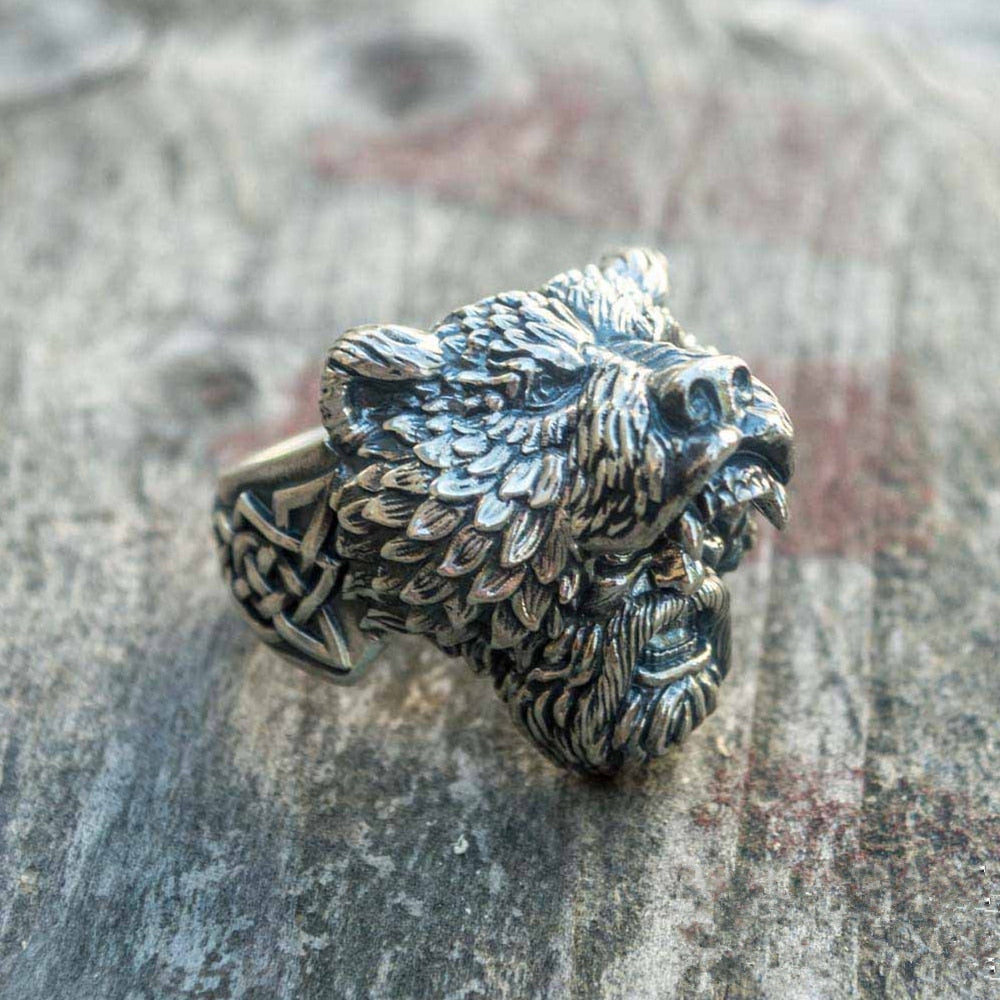 Bear Viking Warrior Stainless Steel Ring