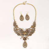 Butterfly Necklace & Earrings Set | Ancient Gold and Silver