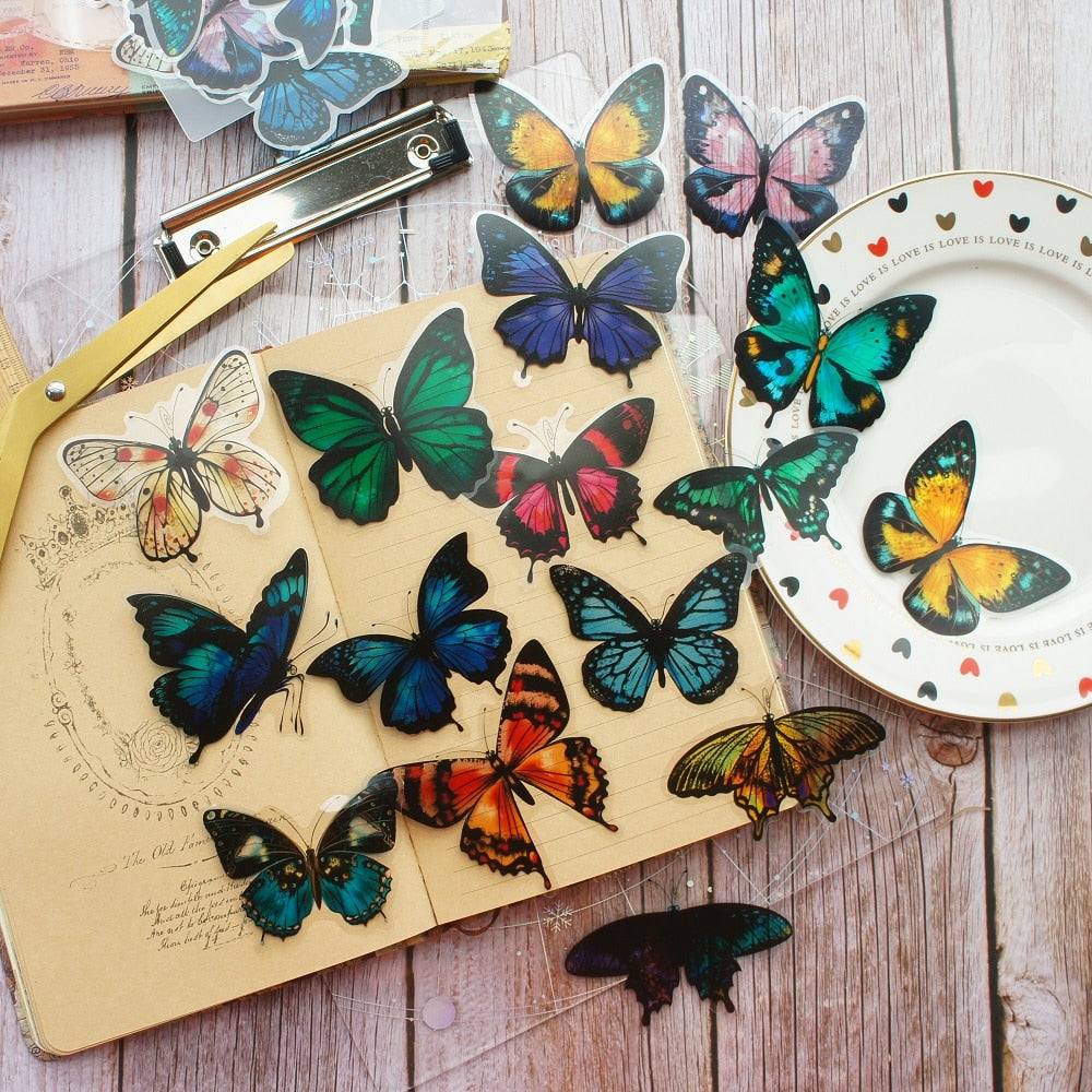 28pcs Tropical Rainforest Butterfly Stickers